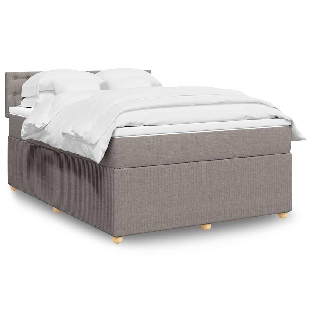 Boxspring met matras stof taupe 140x190 cm is nu te koop bij PeponiXL, paradijselijk wonen!