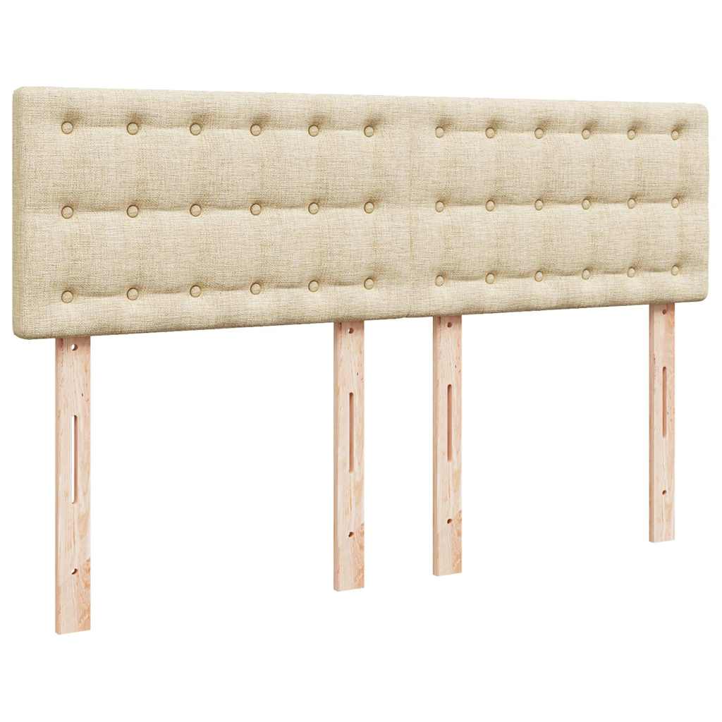 Boxspring met matras stof crèmekleurig 140x190 cm is nu te koop bij PeponiXL, paradijselijk wonen!