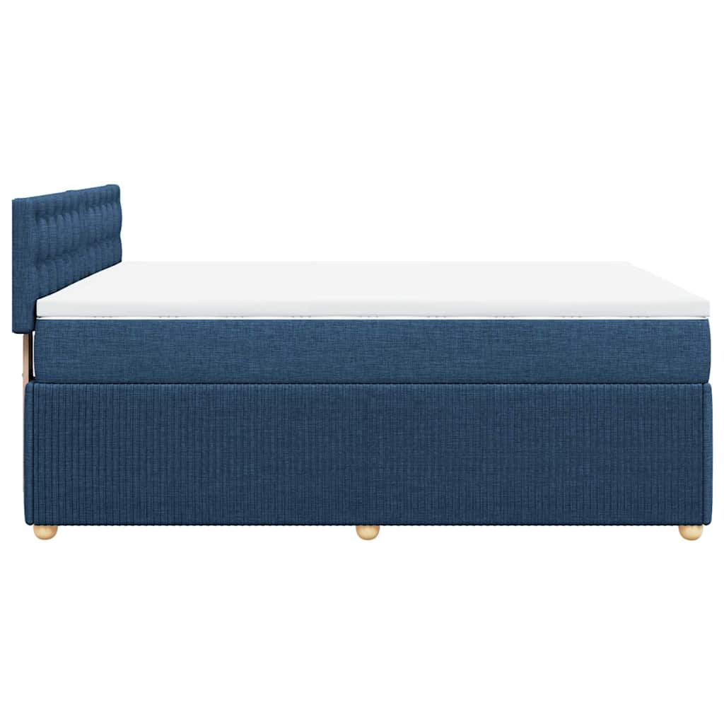 Boxspring met matras stof blauw 140x190 cm is nu te koop bij PeponiXL, paradijselijk wonen!