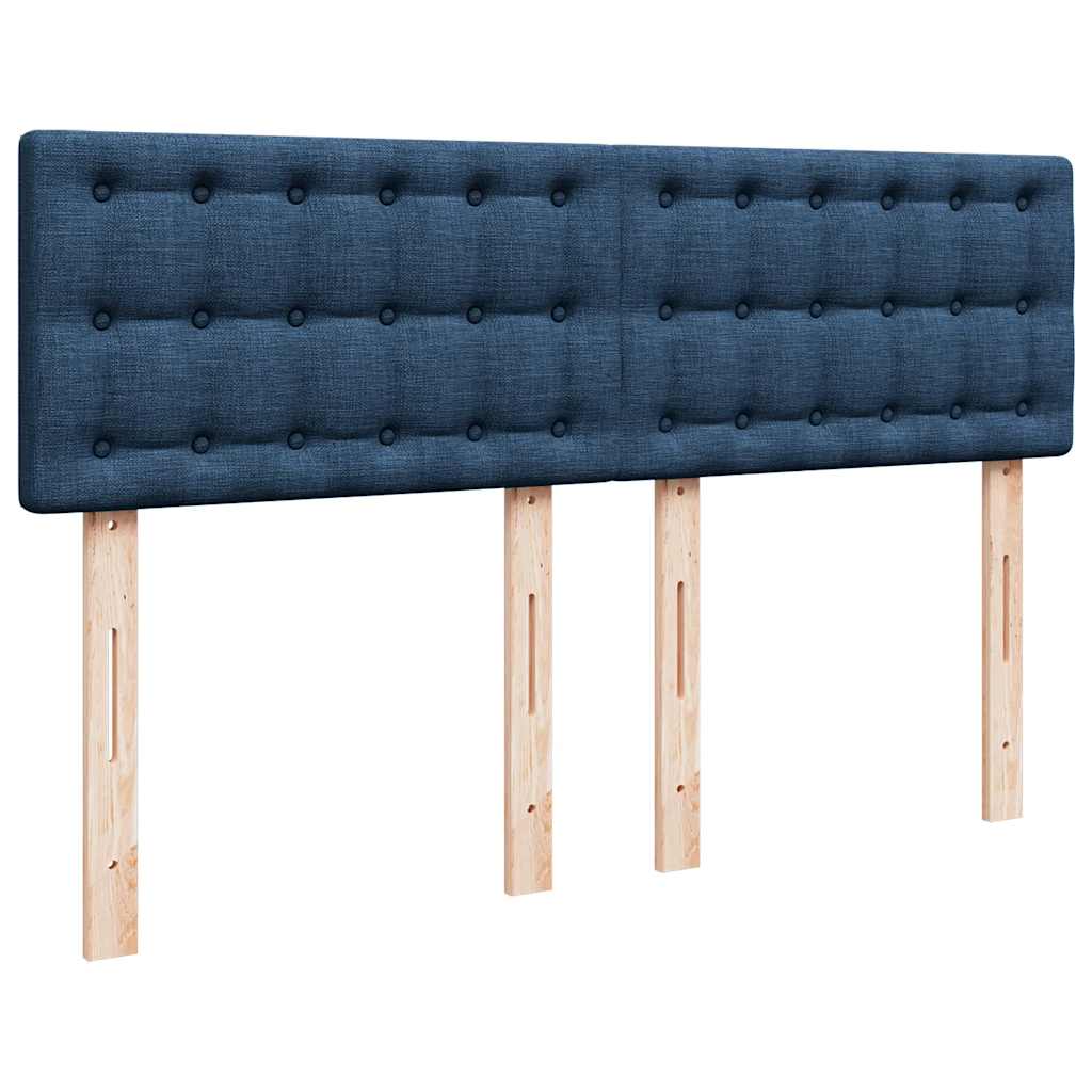 Boxspring met matras stof blauw 140x190 cm is nu te koop bij PeponiXL, paradijselijk wonen!