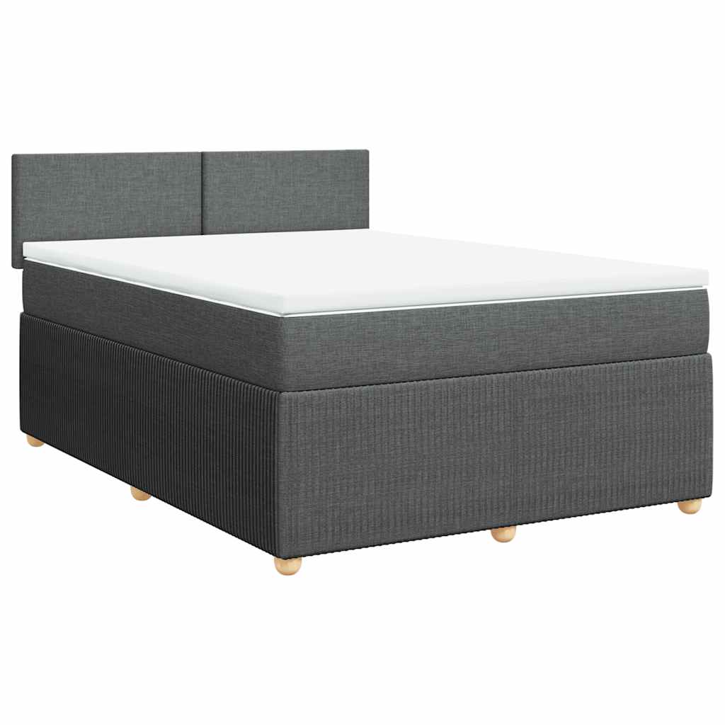 Boxspring met matras stof donkergrijs 140x200 cm is nu te koop bij PeponiXL, paradijselijk wonen!