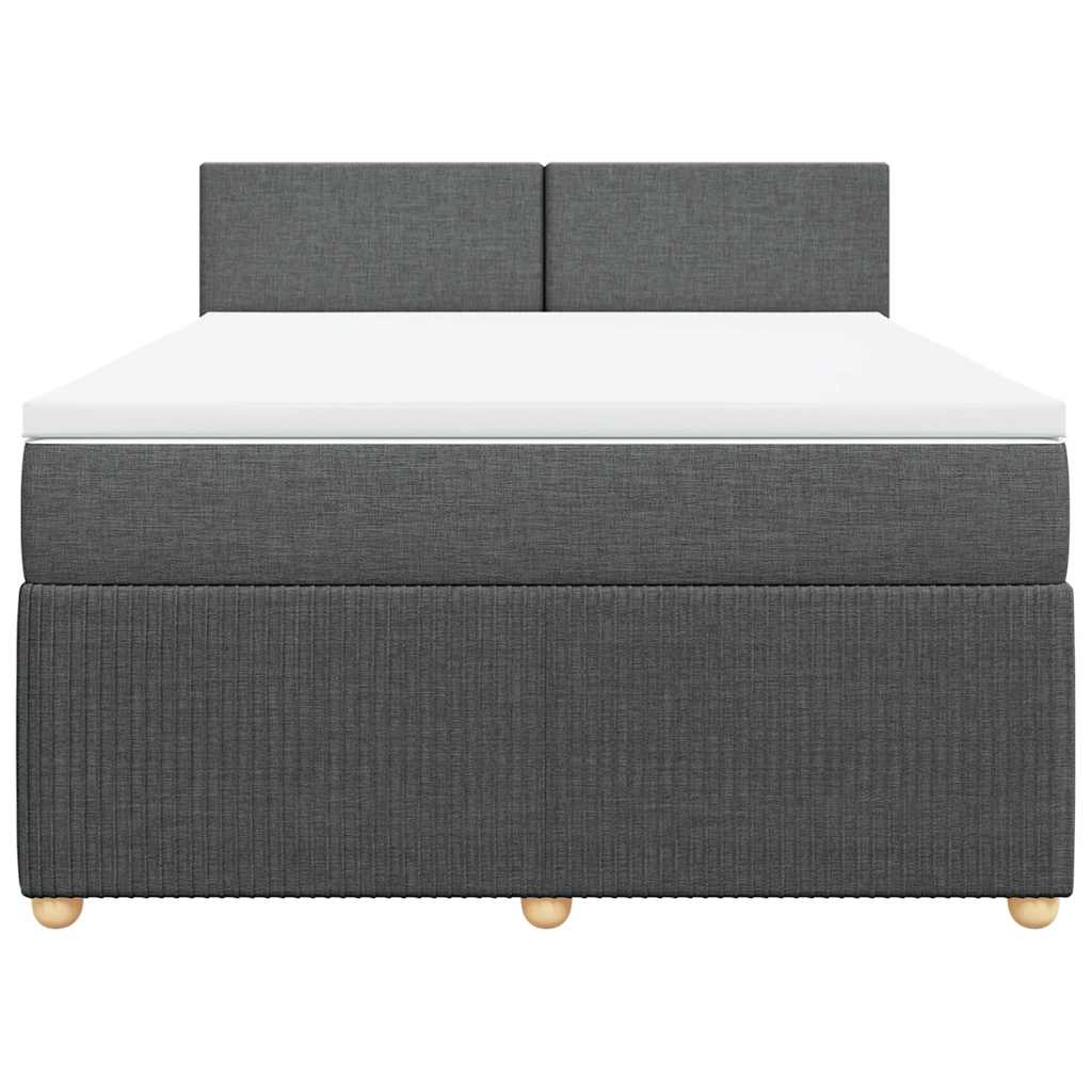 Boxspring met matras stof donkergrijs 140x200 cm is nu te koop bij PeponiXL, paradijselijk wonen!