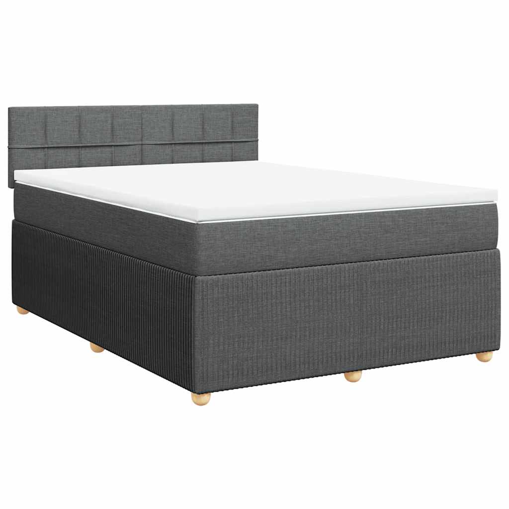 Boxspring met matras stof donkergrijs 140x200 cm is nu te koop bij PeponiXL, paradijselijk wonen!