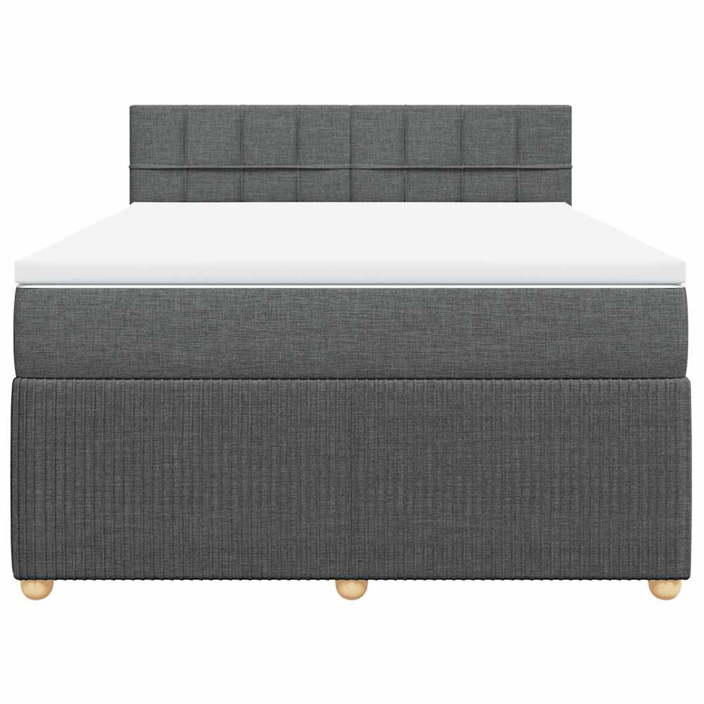 Boxspring met matras stof donkergrijs 140x200 cm is nu te koop bij PeponiXL, paradijselijk wonen!