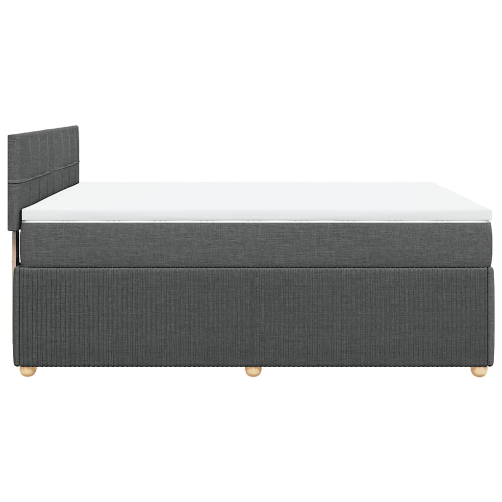 Boxspring met matras stof donkergrijs 140x200 cm is nu te koop bij PeponiXL, paradijselijk wonen!