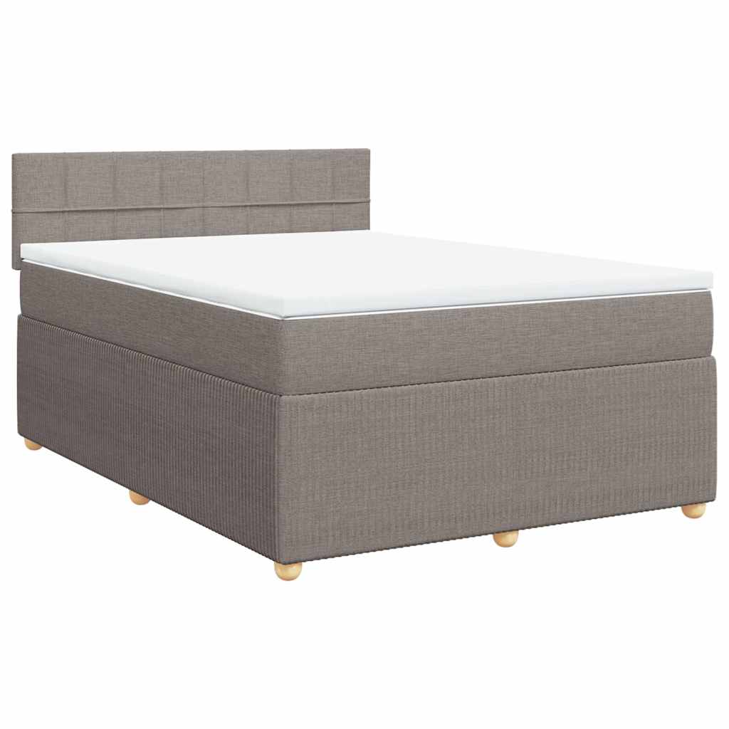 Boxspring met matras stof taupe 140x200 cm is nu te koop bij PeponiXL, paradijselijk wonen!