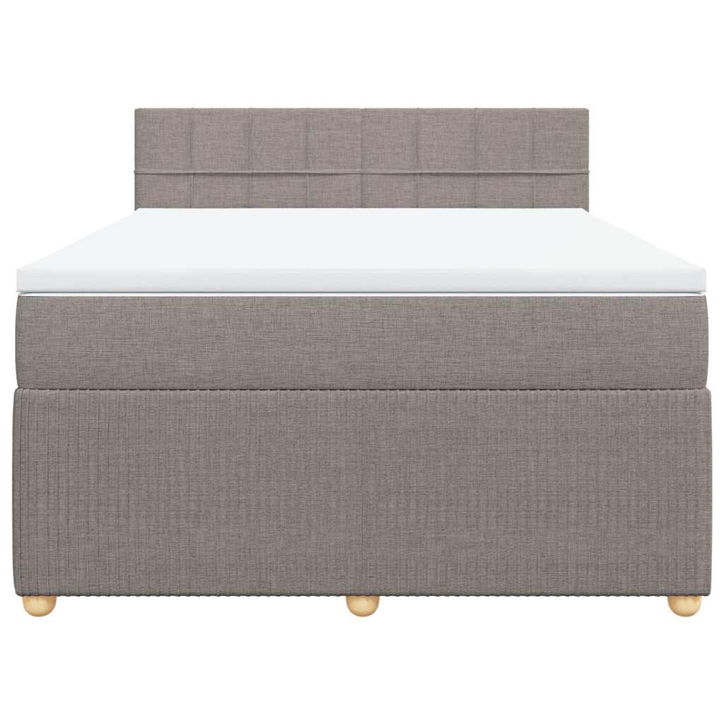 Boxspring met matras stof taupe 140x200 cm is nu te koop bij PeponiXL, paradijselijk wonen!
