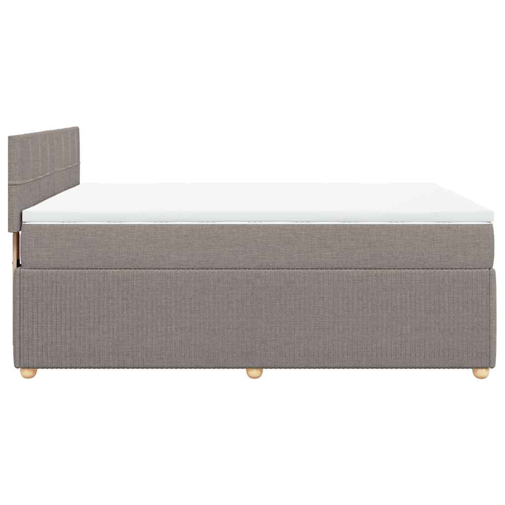 Boxspring met matras stof taupe 140x200 cm is nu te koop bij PeponiXL, paradijselijk wonen!