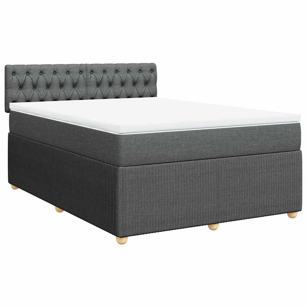 Boxspring met matras stof donkergrijs 140x200 cm is nu te koop bij PeponiXL, paradijselijk wonen!
