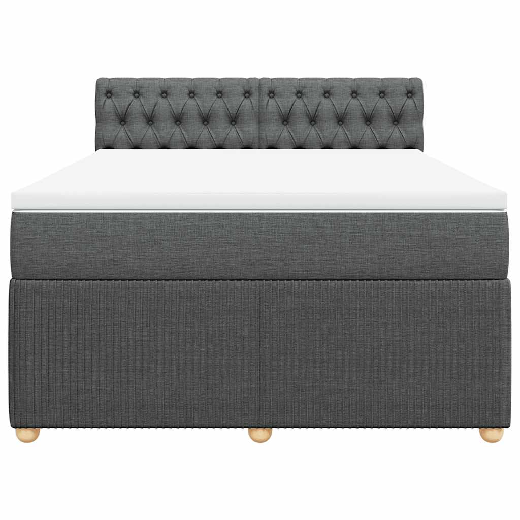 Boxspring met matras stof donkergrijs 140x200 cm is nu te koop bij PeponiXL, paradijselijk wonen!