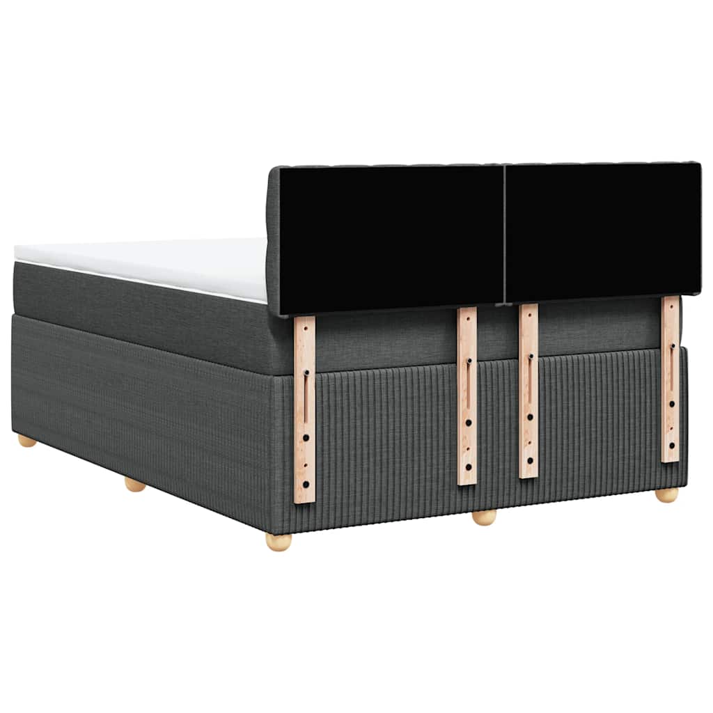 Boxspring met matras stof donkergrijs 140x200 cm is nu te koop bij PeponiXL, paradijselijk wonen!