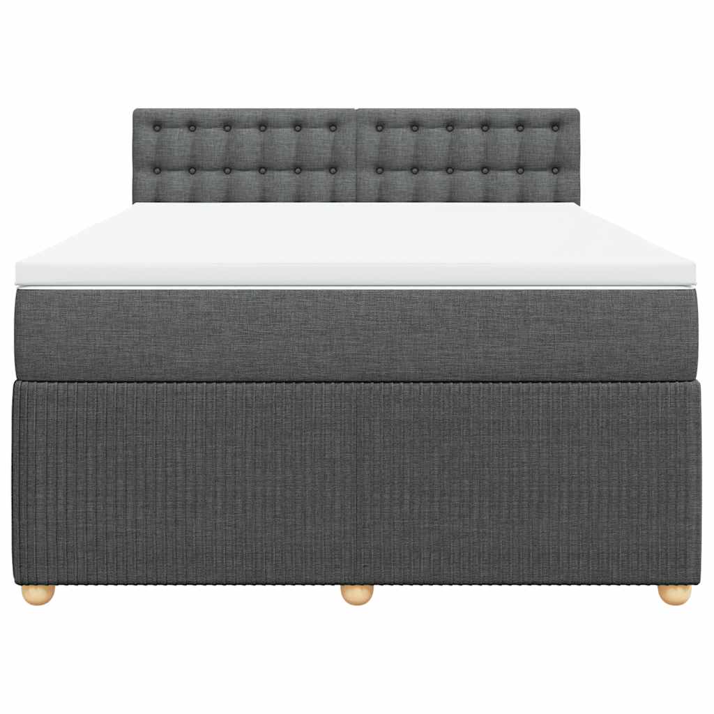 Boxspring met matras stof donkergrijs 140x200 cm is nu te koop bij PeponiXL, paradijselijk wonen!