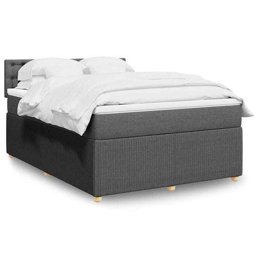 Boxspring met matras stof donkergrijs 140x200 cm is nu te koop bij PeponiXL, paradijselijk wonen!