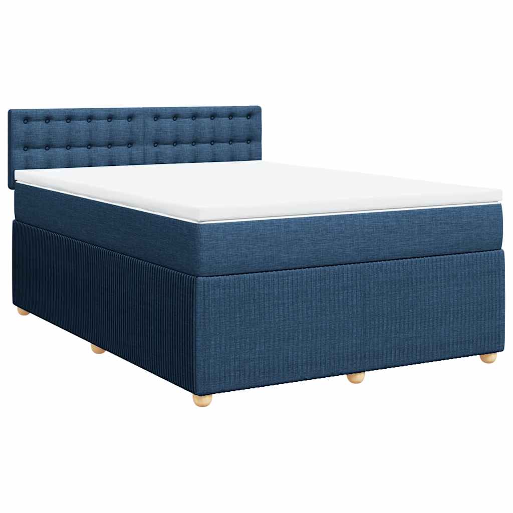 Boxspring met matras stof blauw 140x200 cm is nu te koop bij PeponiXL, paradijselijk wonen!