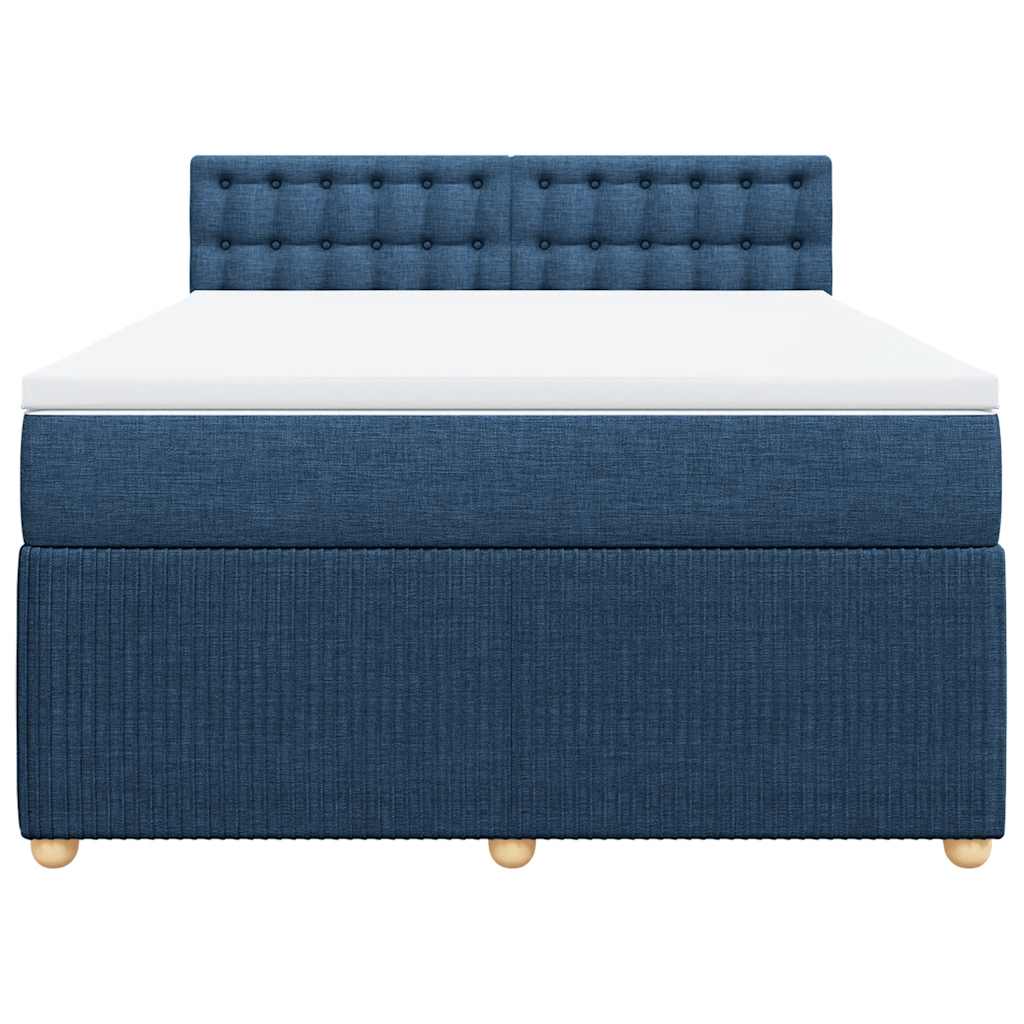 Boxspring met matras stof blauw 140x200 cm is nu te koop bij PeponiXL, paradijselijk wonen!