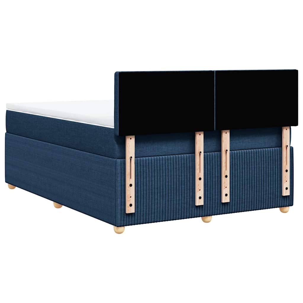 Boxspring met matras stof blauw 140x200 cm is nu te koop bij PeponiXL, paradijselijk wonen!