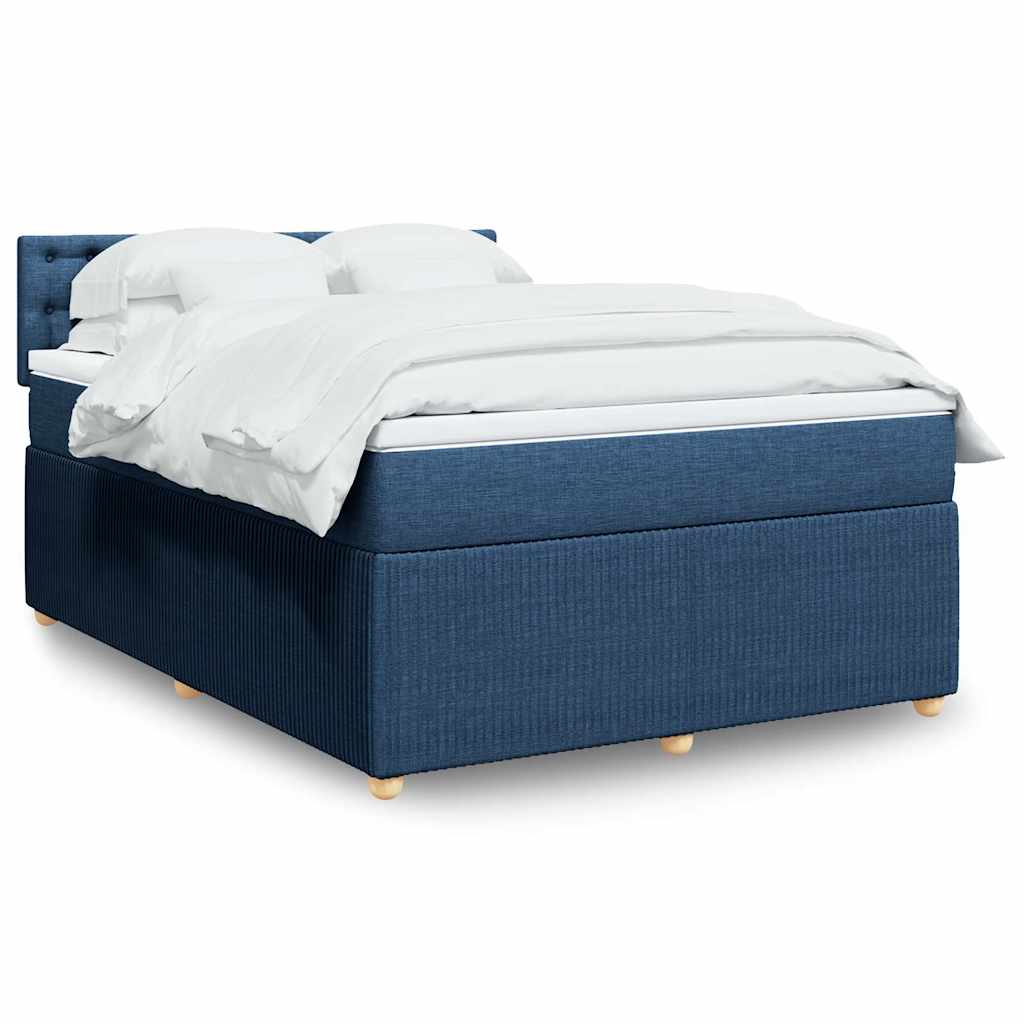 Boxspring met matras stof blauw 140x200 cm is nu te koop bij PeponiXL, paradijselijk wonen!