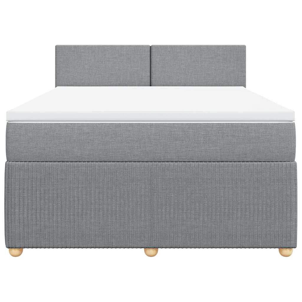 Boxspring met matras stof lichtgrijs 160x200 cm is nu te koop bij PeponiXL, paradijselijk wonen!