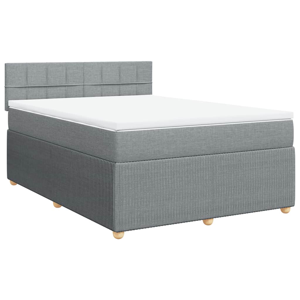 Boxspring met matras stof lichtgrijs 160x200 cm is nu te koop bij PeponiXL, paradijselijk wonen!