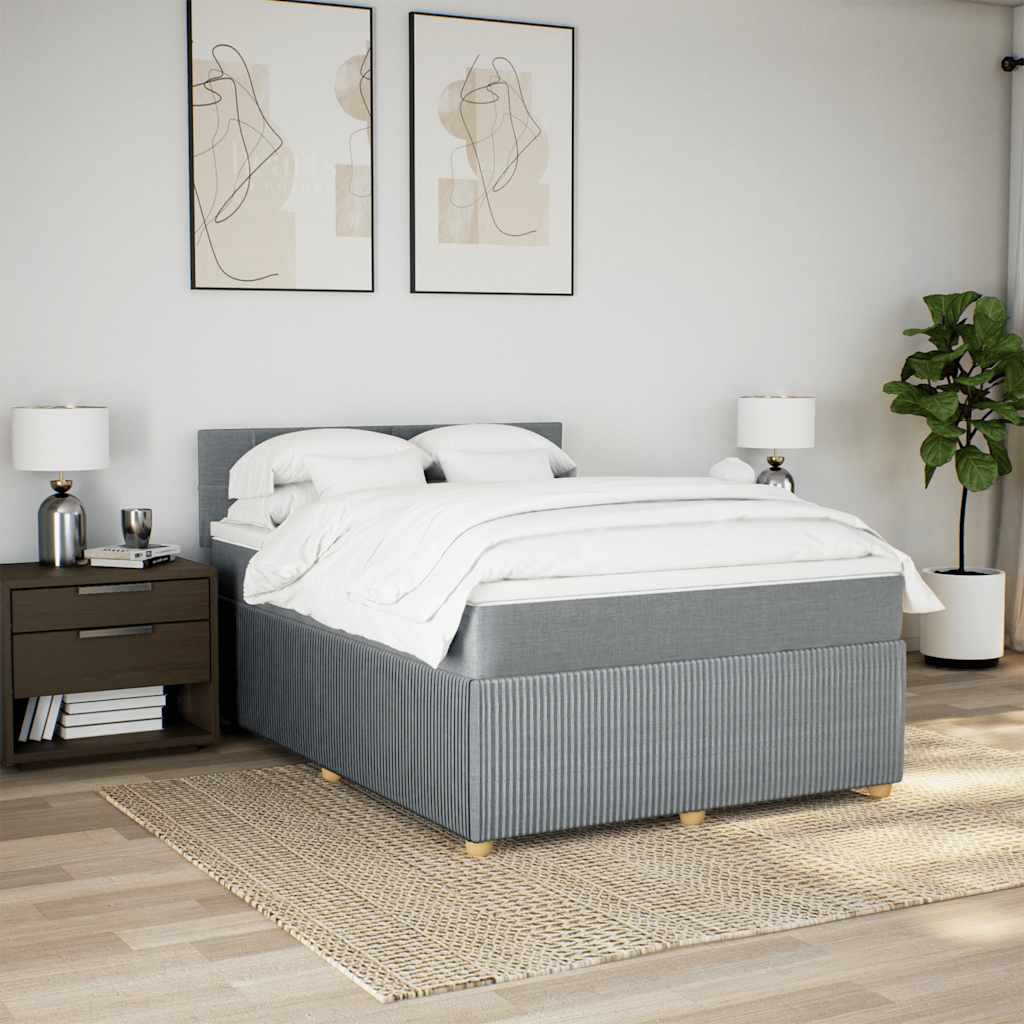 Boxspring met matras stof lichtgrijs 160x200 cm is nu te koop bij PeponiXL, paradijselijk wonen!