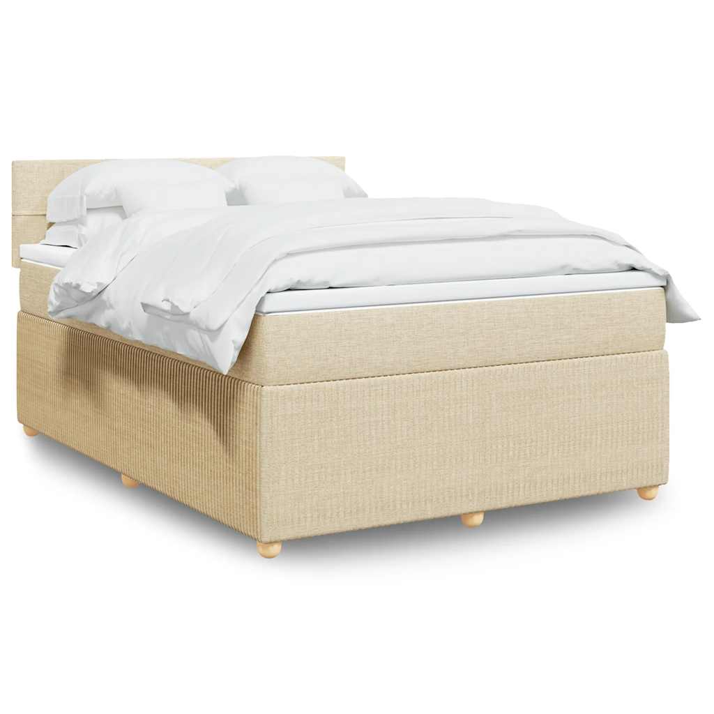 Boxspring met matras stof crèmekleurig 160x200 cm is nu te koop bij PeponiXL, paradijselijk wonen!