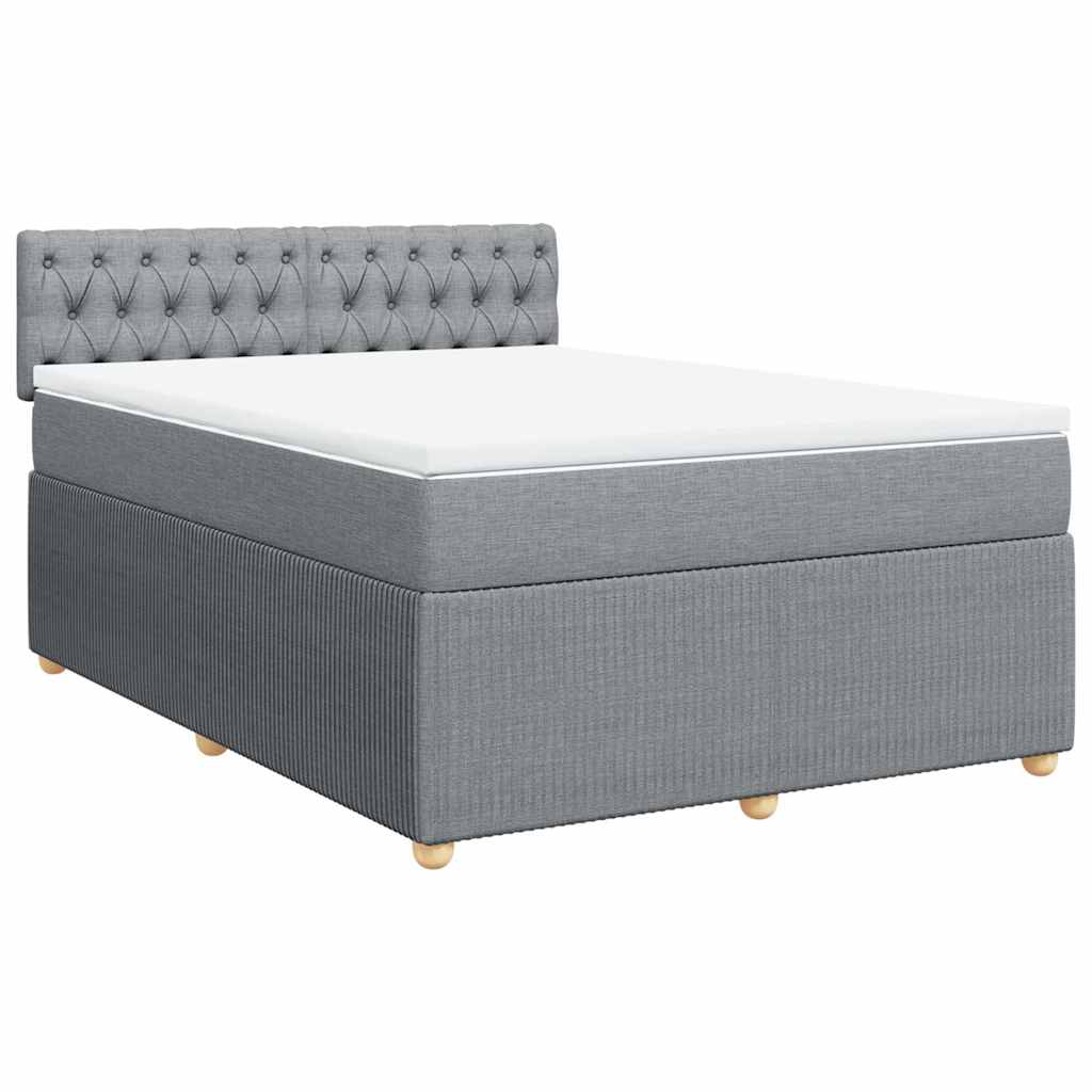 Boxspring met matras stof lichtgrijs 160x200 cm is nu te koop bij PeponiXL, paradijselijk wonen!