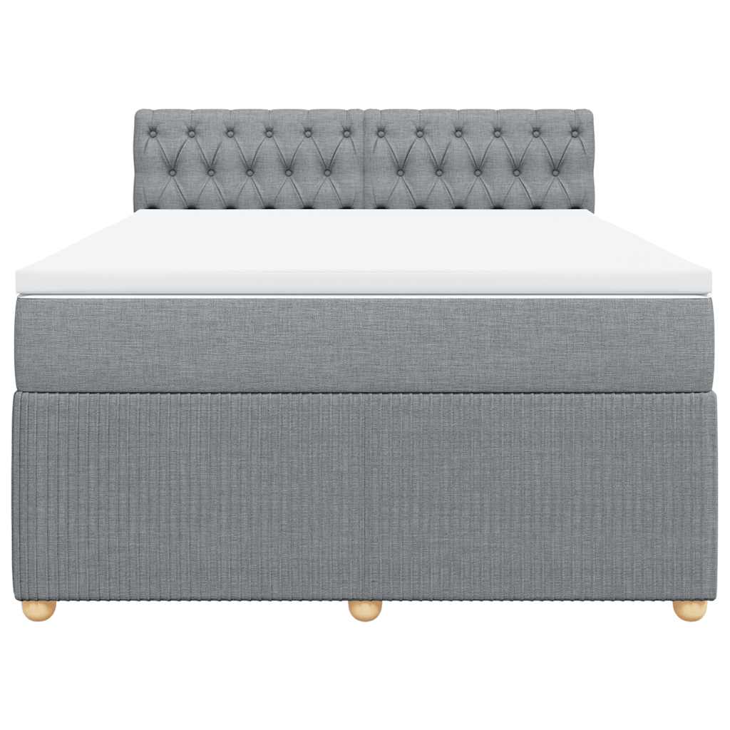 Boxspring met matras stof lichtgrijs 160x200 cm is nu te koop bij PeponiXL, paradijselijk wonen!