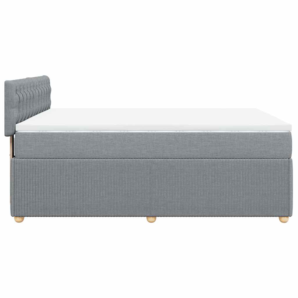 Boxspring met matras stof lichtgrijs 160x200 cm is nu te koop bij PeponiXL, paradijselijk wonen!