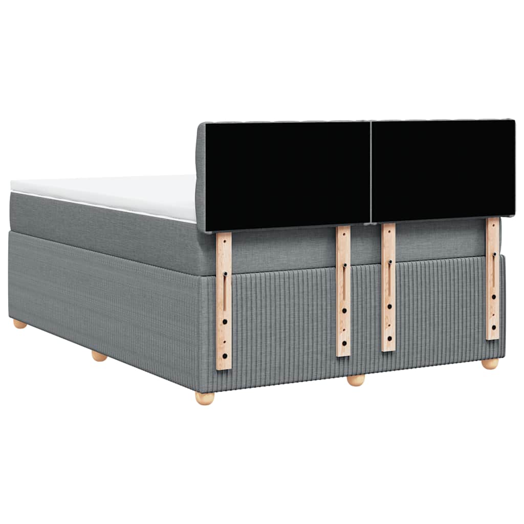 Boxspring met matras stof lichtgrijs 160x200 cm is nu te koop bij PeponiXL, paradijselijk wonen!