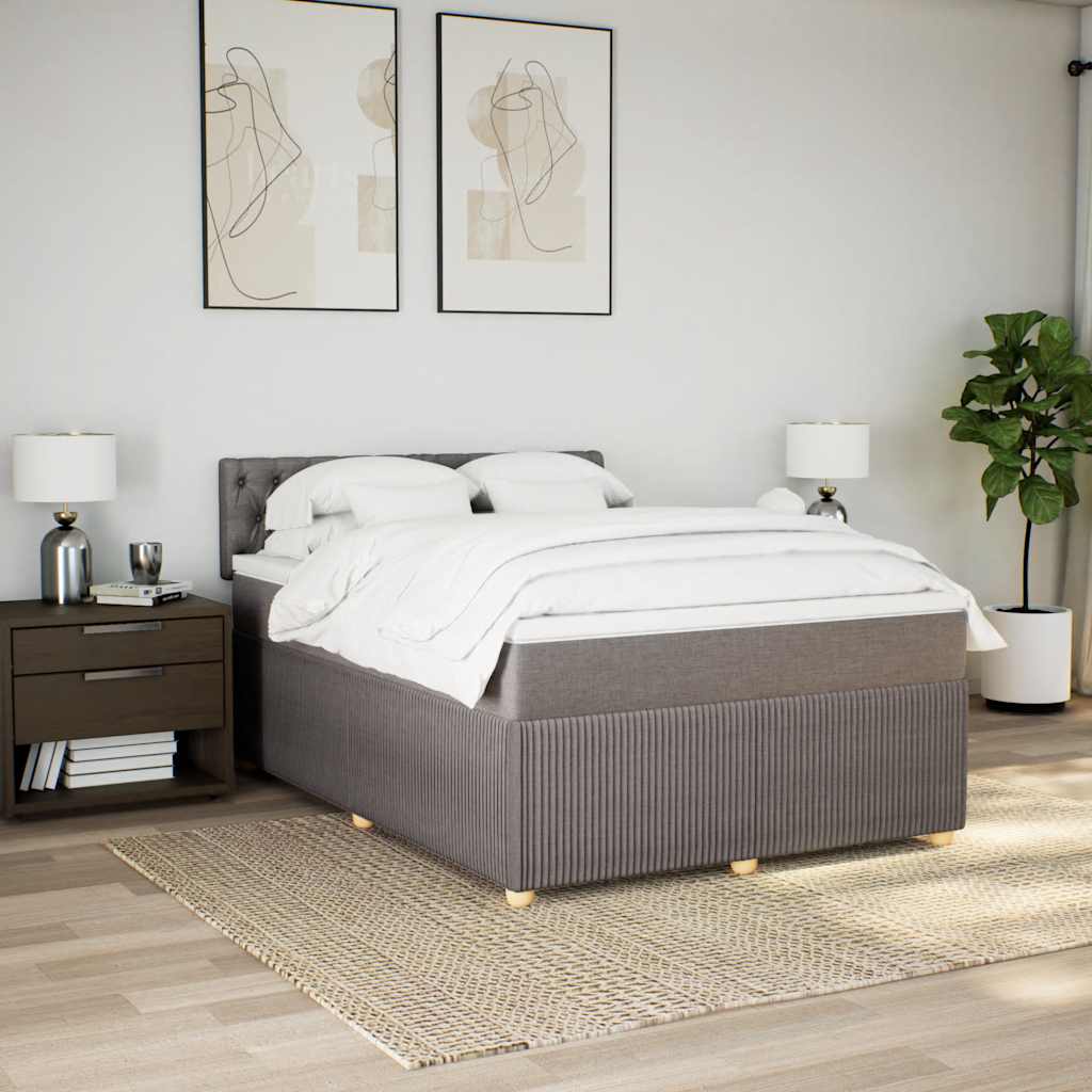 Boxspring met matras stof taupe 160x200 cm is nu te koop bij PeponiXL, paradijselijk wonen!