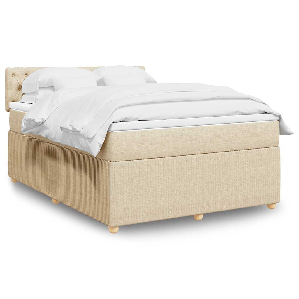 Boxspring met matras stof crèmekleurig 160x200 cm is nu te koop bij PeponiXL, paradijselijk wonen!
