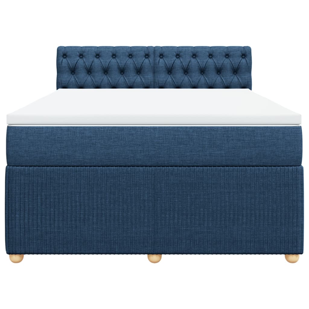 Boxspring met matras stof blauw 160x200 cm is nu te koop bij PeponiXL, paradijselijk wonen!