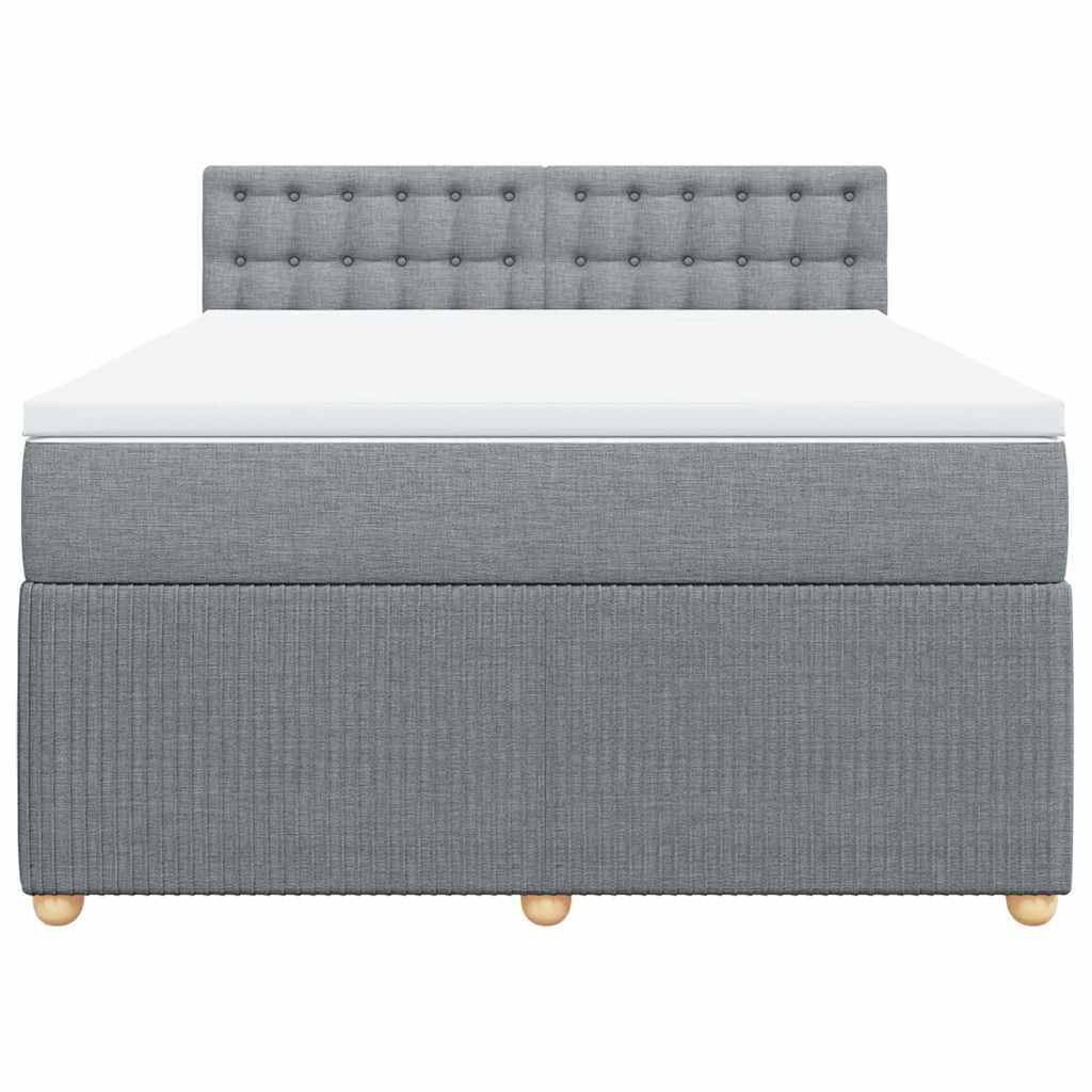 Boxspring met matras stof lichtgrijs 160x200 cm is nu te koop bij PeponiXL, paradijselijk wonen!