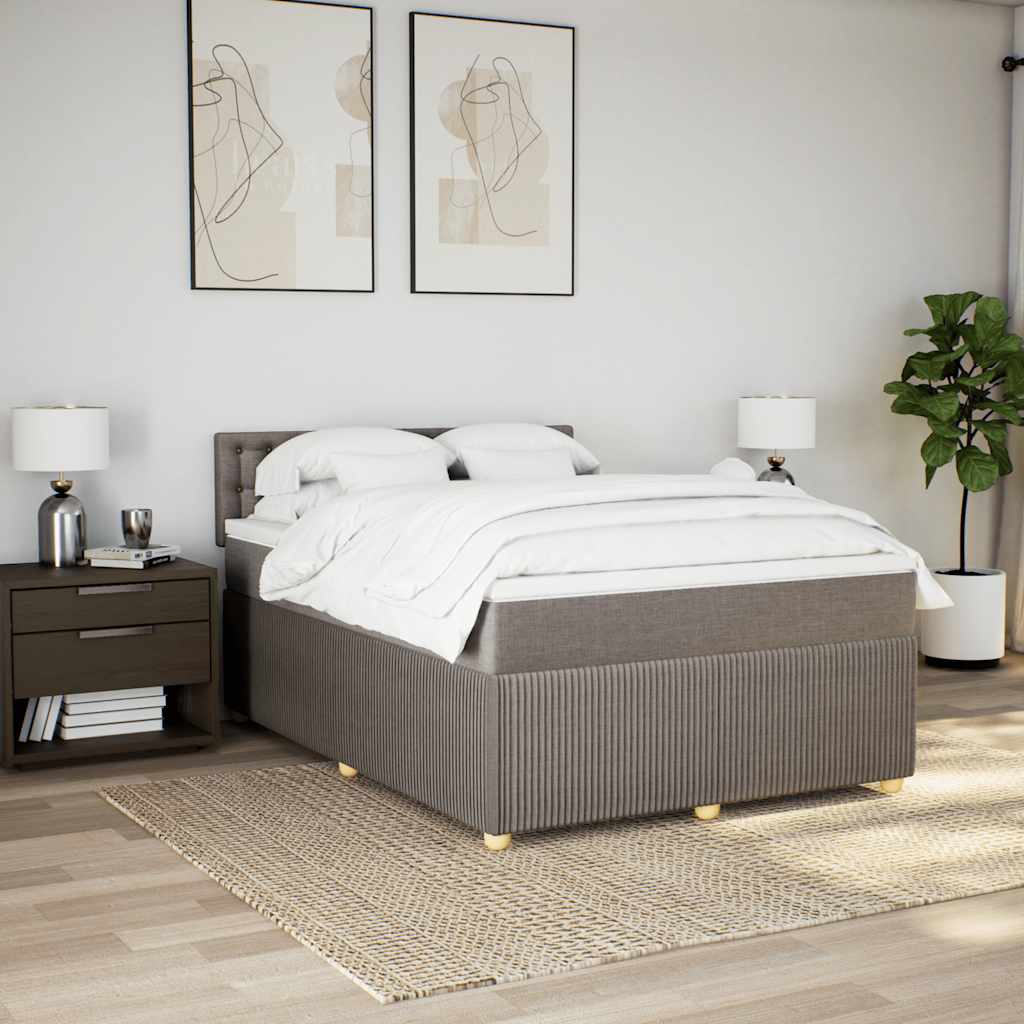 Boxspring met matras stof taupe 160x200 cm is nu te koop bij PeponiXL, paradijselijk wonen!