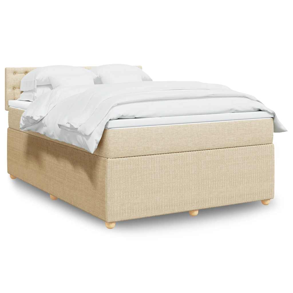 Boxspring met matras stof crèmekleurig 160x200 cm is nu te koop bij PeponiXL, paradijselijk wonen!