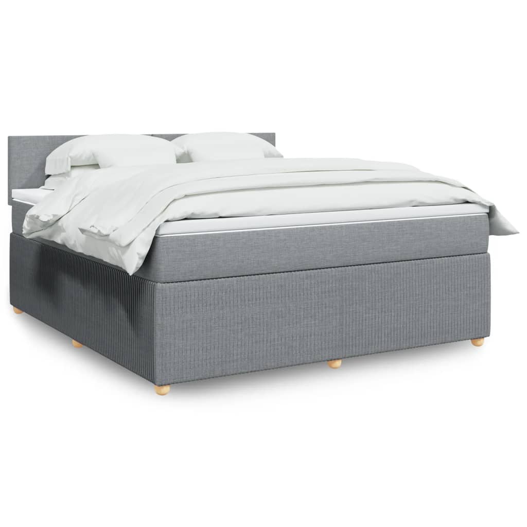 Boxspring met matras stof lichtgrijs 180x200 cm is nu te koop bij PeponiXL, paradijselijk wonen!