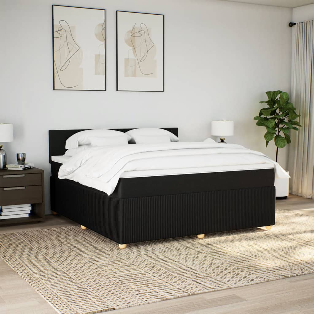 Boxspring met matras stof zwart 180x200 cm is nu te koop bij PeponiXL, paradijselijk wonen!