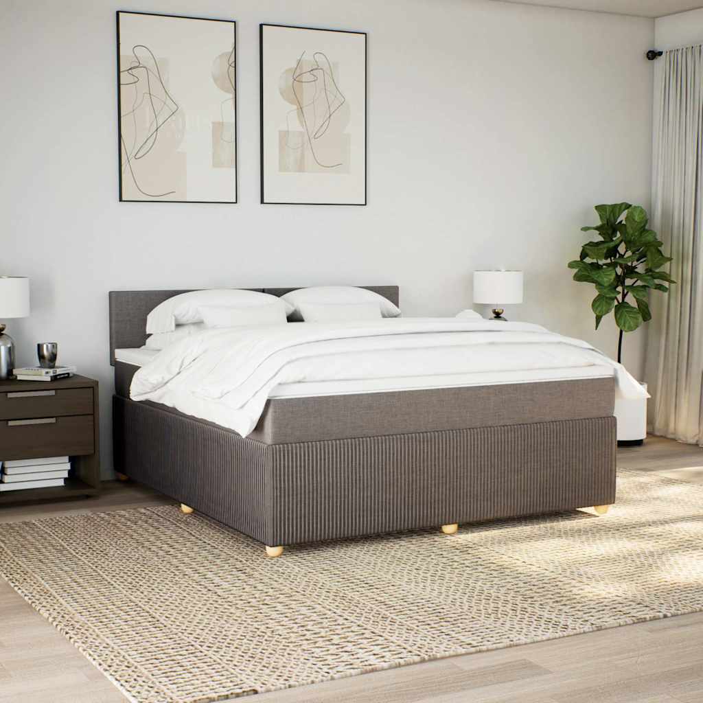 Boxspring met matras stof taupe 180x200 cm is nu te koop bij PeponiXL, paradijselijk wonen!