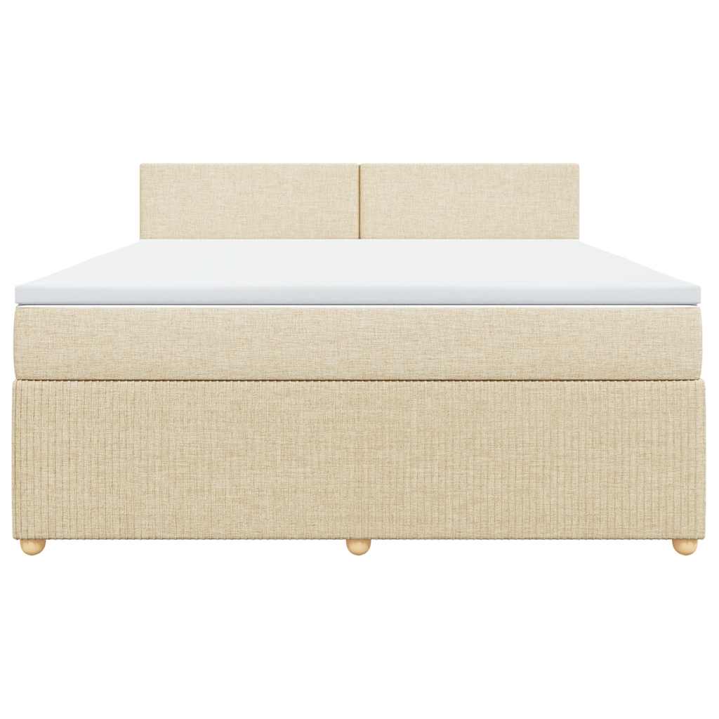 Boxspring met matras stof crèmekleurig 180x200 cm is nu te koop bij PeponiXL, paradijselijk wonen!