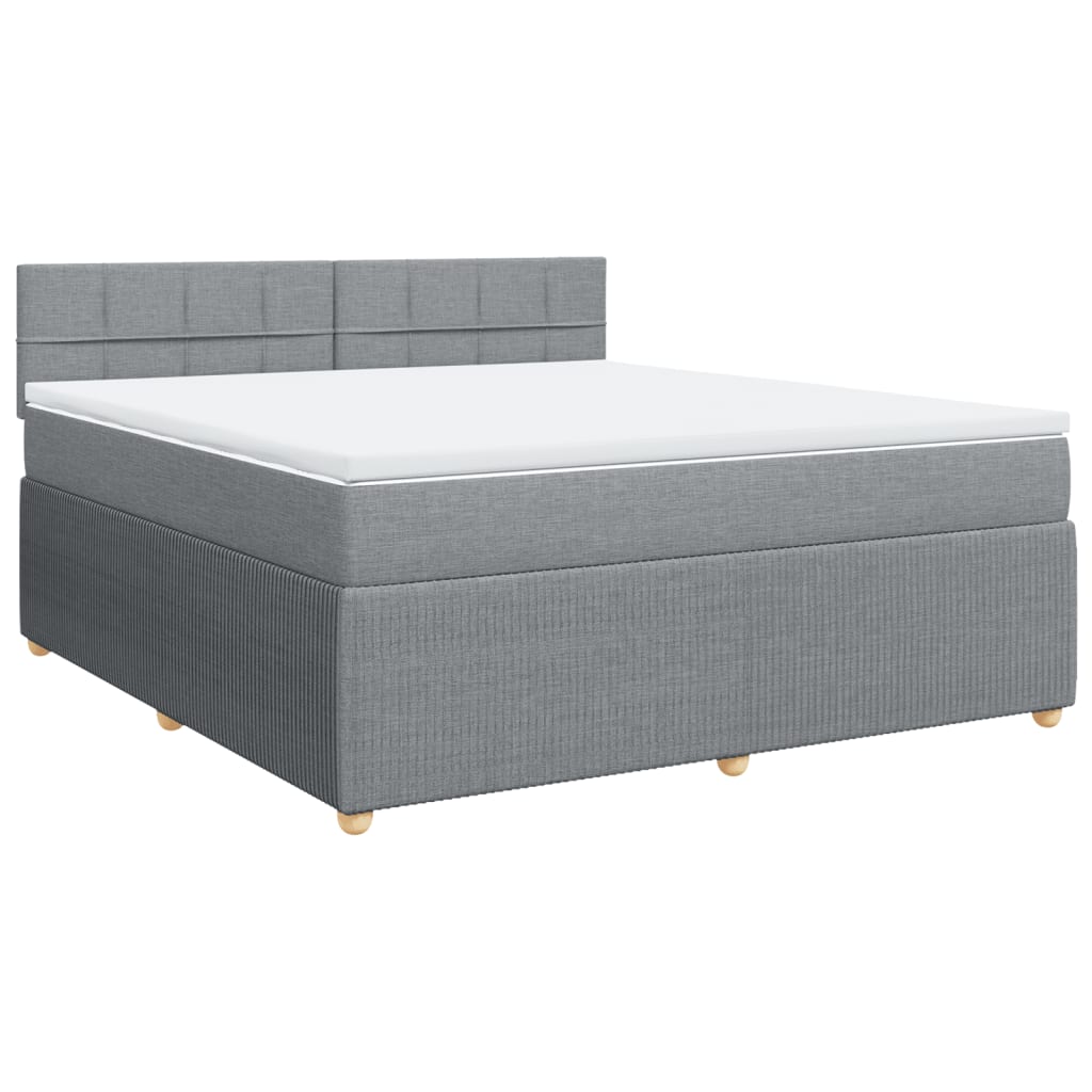 Boxspring met matras stof lichtgrijs 180x200 cm is nu te koop bij PeponiXL, paradijselijk wonen!