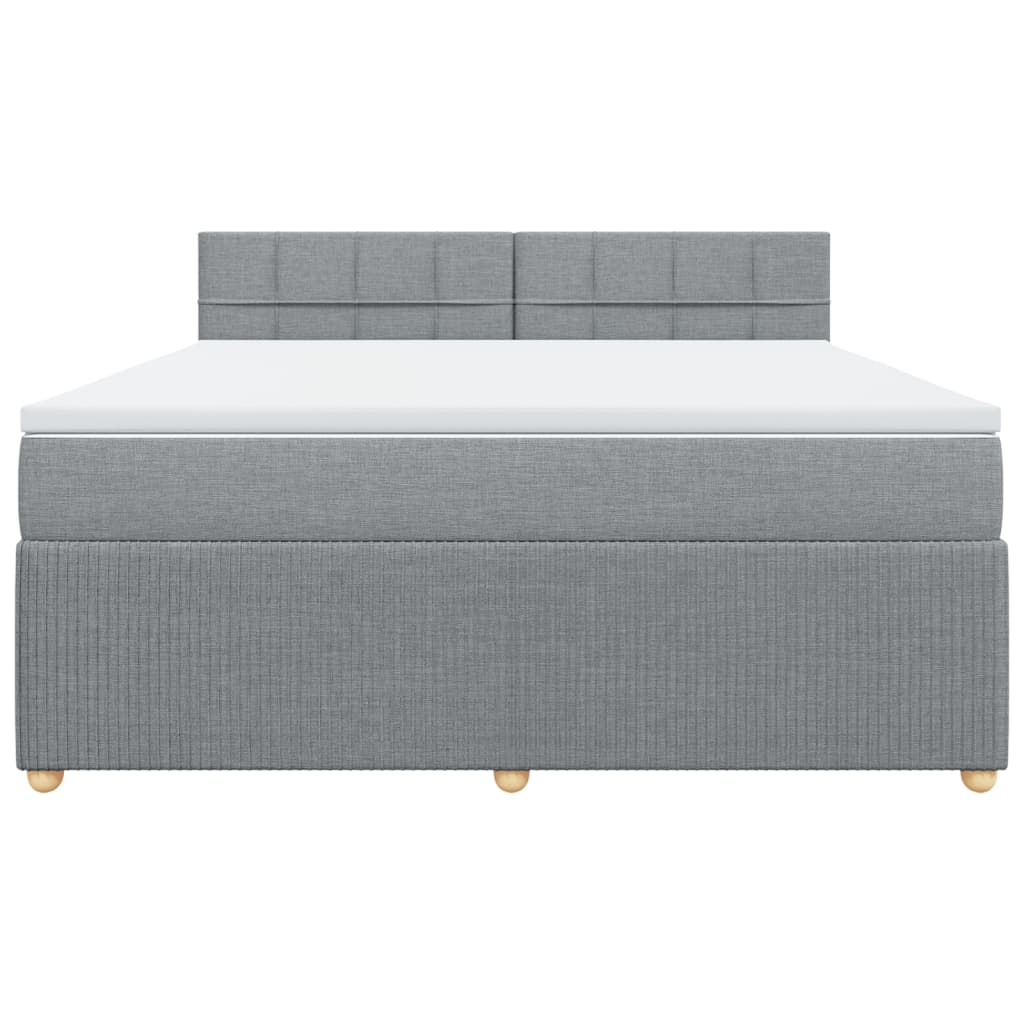 Boxspring met matras stof lichtgrijs 180x200 cm is nu te koop bij PeponiXL, paradijselijk wonen!