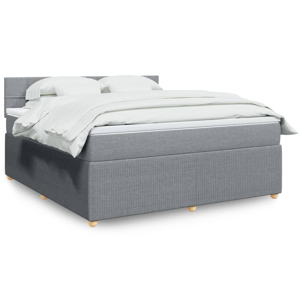 Boxspring met matras stof lichtgrijs 180x200 cm is nu te koop bij PeponiXL, paradijselijk wonen!