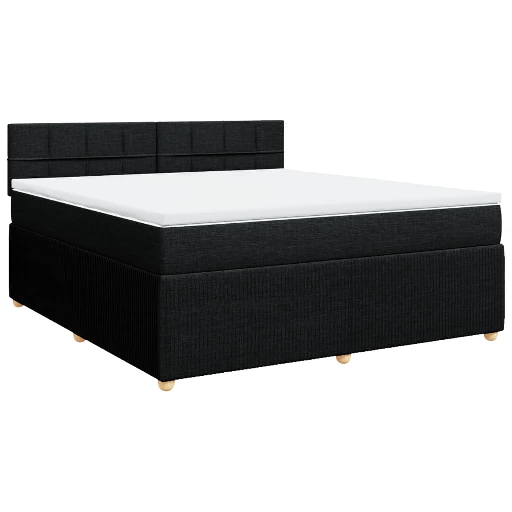 Boxspring met matras stof zwart 180x200 cm is nu te koop bij PeponiXL, paradijselijk wonen!