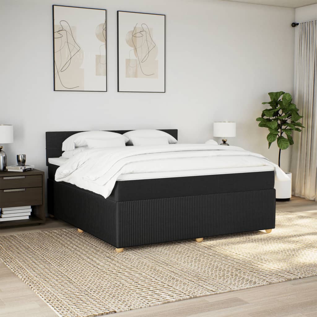 Boxspring met matras stof zwart 180x200 cm is nu te koop bij PeponiXL, paradijselijk wonen!