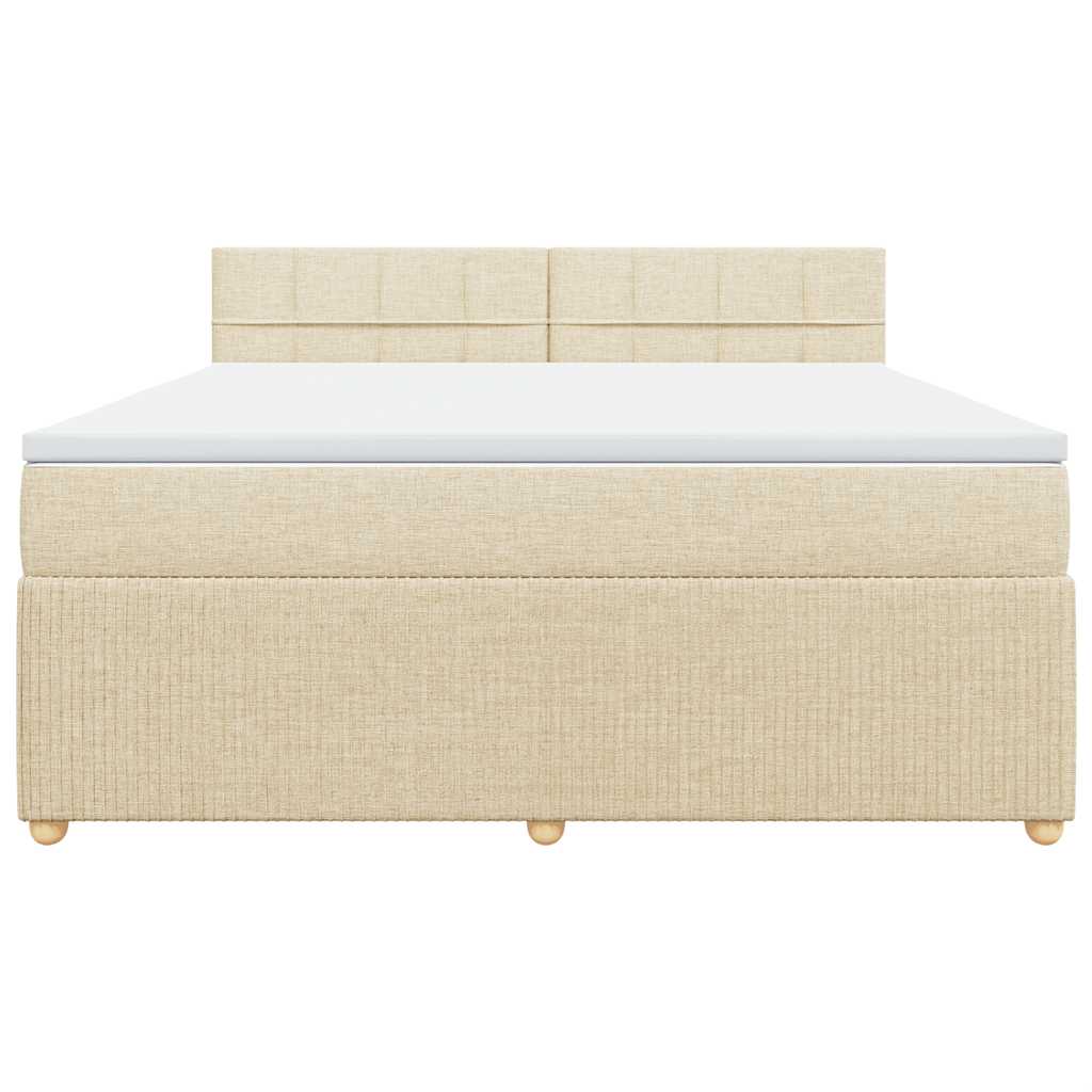Boxspring met matras stof crèmekleurig 180x200 cm is nu te koop bij PeponiXL, paradijselijk wonen!