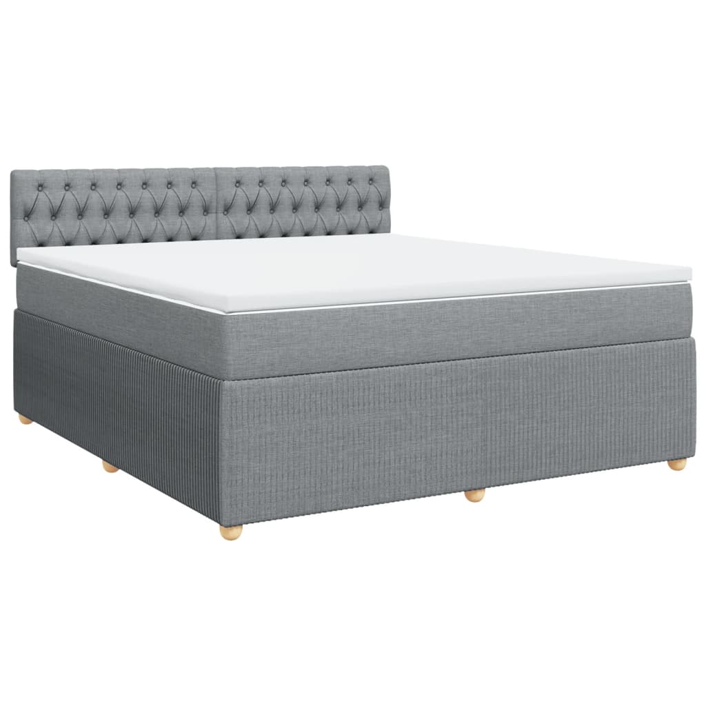 Boxspring met matras stof lichtgrijs 180x200 cm is nu te koop bij PeponiXL, paradijselijk wonen!