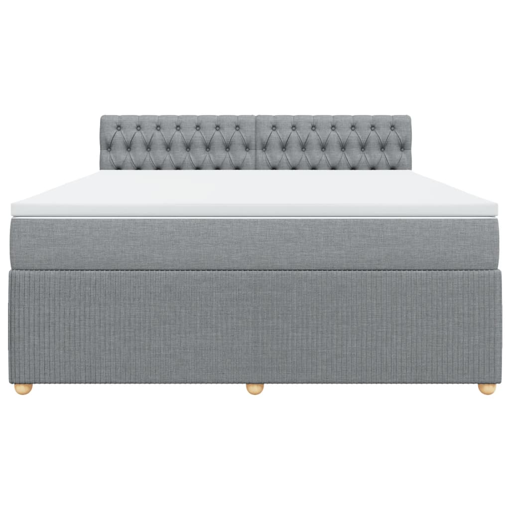 Boxspring met matras stof lichtgrijs 180x200 cm is nu te koop bij PeponiXL, paradijselijk wonen!