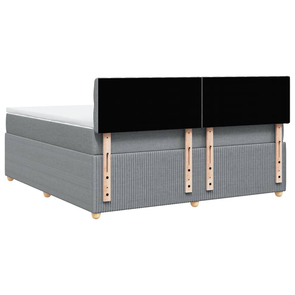 Boxspring met matras stof lichtgrijs 180x200 cm is nu te koop bij PeponiXL, paradijselijk wonen!