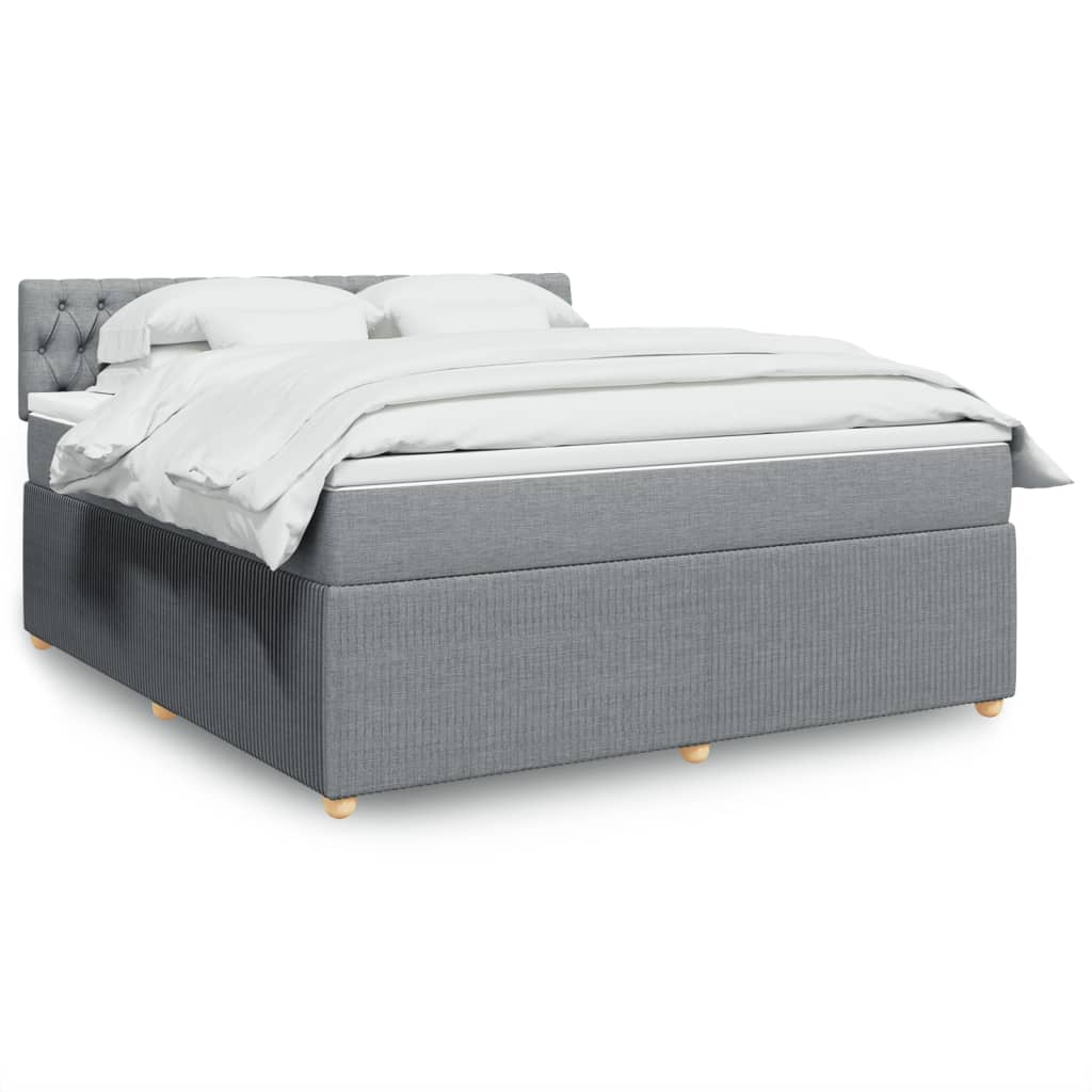 Boxspring met matras stof lichtgrijs 180x200 cm is nu te koop bij PeponiXL, paradijselijk wonen!