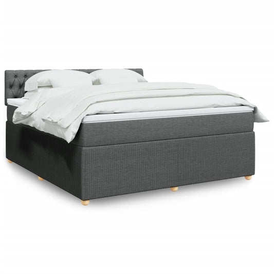 Boxspring met matras stof donkergrijs 180x200 cm is nu te koop bij PeponiXL, paradijselijk wonen!